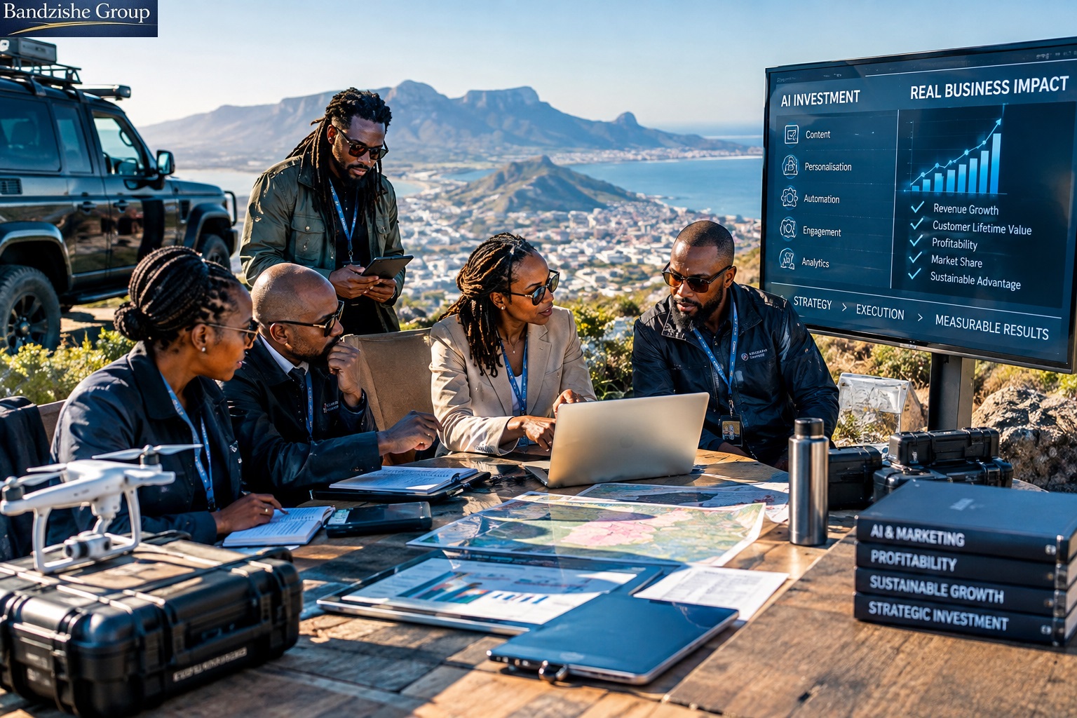 AI Mythology vs. Boardroom Results Reality_Header Image by Bandile Ndzishe of Bandzishe Group